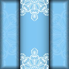 Blue color flyer with luxurious white pattern for your brand.