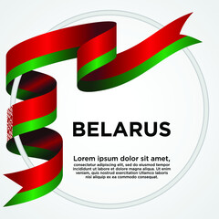 Belarus Independence Day, Waving ribbon with Flag of Belarus, Template for Independence day. logo vector illustration.