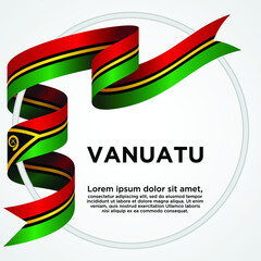 Vanuatu Independence Day, Waving ribbon with Flag of Vanuatu, Template for Independence day. logo vector illustration.