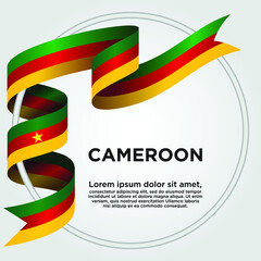 Cameroon Independence Day, Waving ribbon with Flag of Cameroon, Template for Independence day. logo vector illustration.