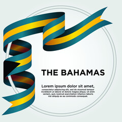 The Bahamas Independence Day, Waving ribbon with Flag of The Bahamas, Template for Independence day. logo vector illustration.