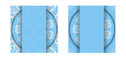 Blue color flyer with Greek white ornaments for your congratulations.