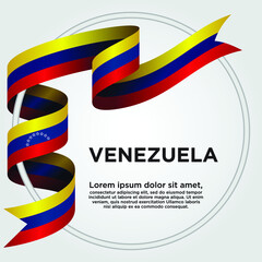 Venezuela Independence Day, Waving ribbon with Flag of Venezuela, Template for Independence day. logo vector illustration.