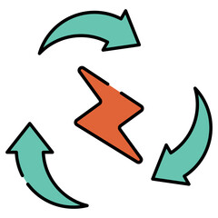 A premium download icon of power recycling