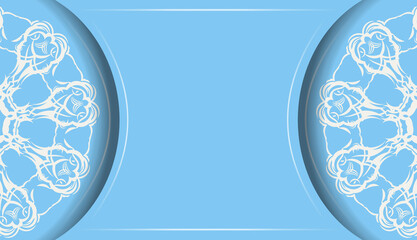 Light blue banner with abstract white pattern and space for your logo or text