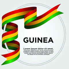 Guinea Independence Day, Waving ribbon with Flag of Guinea, Template for Independence day. logo vector illustration.