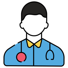 A medical specialist icon, flat design of doctor