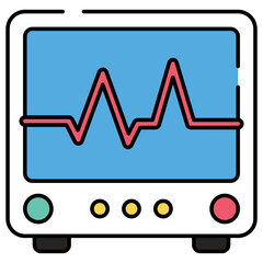 A unique design icon of ecg monitor