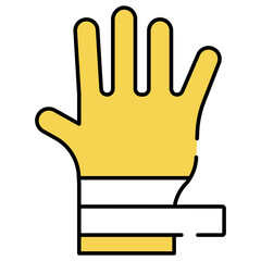 A flat design icon of hand bandage