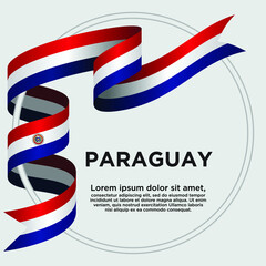 Paraguay Independence Day, Waving ribbon with Flag of Paraguay, Template for Independence day. logo vector illustration.