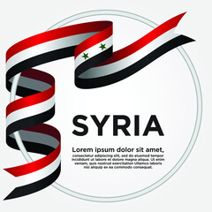 Syria Independence Day, Waving ribbon with Flag of Syria, Template for Independence day. logo vector illustration.