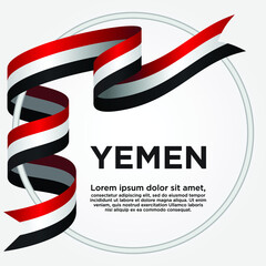 Yemen Independence Day, Waving ribbon with Flag of Yemen, Template for Independence day. logo vector illustration.