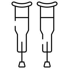 Walking sticks icon, vector design of crutches
