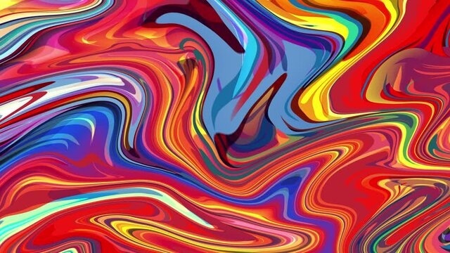 Red Blue abstract liquid marble texture, fluid art. Very nice abstract colorful design swirl background Video. 3D Rendering, 4K.
