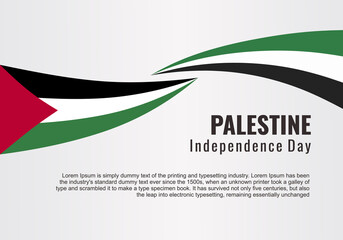 Fototapeta premium Palestine Independence Day design. Palestine Happy Independence Day background. Designing element for placard, poster, banner, t-shirt, print. Vector illustration