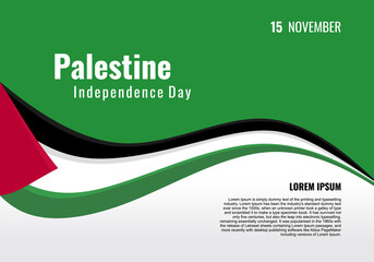 Save Palestine. Independence day greeting card. Template for independence day. Free Palestine flag wallpaper, flyer, banner vector illustration. Poster about Palestine