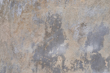 Grey cracked  cement wall with diffrent structure, color and peeled for background or text, isolated with space for text
