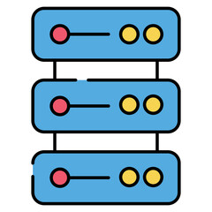 An editable design icon of data server rack