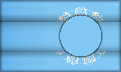 Blue color banner with vintage white pattern for design under your logo or text