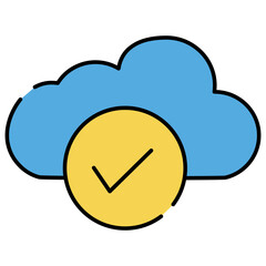 Creative design icon of secure cloud