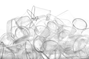 透明なコップや容器のプラスチック製品