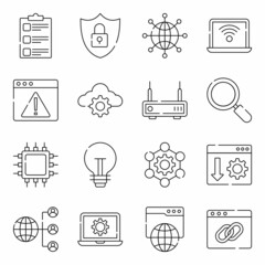 Pack of Networking and Communication Linear Icons