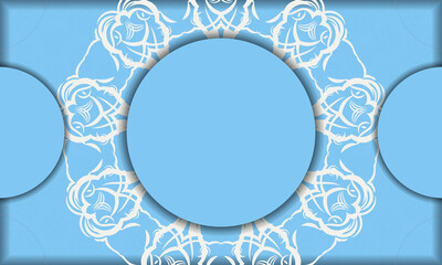 Blue background with vintage white pattern and space for your text