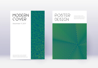 Minimal cover design template set. Green abstract