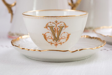 Old vintage antique royal
dishes and appliances