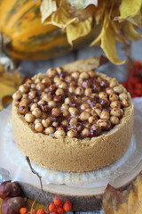 cake with nuts and raisins