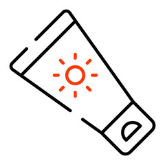 Sun on bottle denoting concept of suntan cream