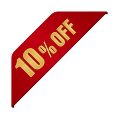 10% off icon illustration for ecommerce site etc. ( corner ribbon )