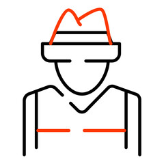 A professional man icon in linear design, farmer vector