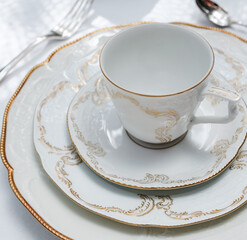 Old vintage antique royal 
dishes and appliances