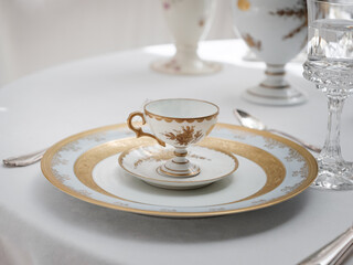 Old vintage antique royal 
dishes and appliances