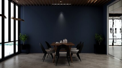 a blank wall in luxury office meeting room 3d render interior design