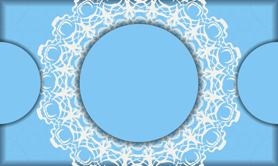 Blue color background with vintage white pattern for design under text
