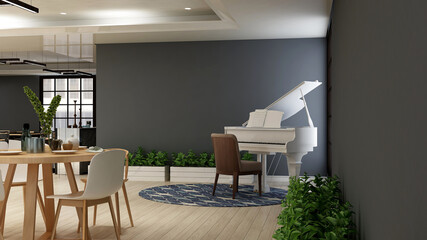 luxury restaurant bar 3d design interior for wall mockup