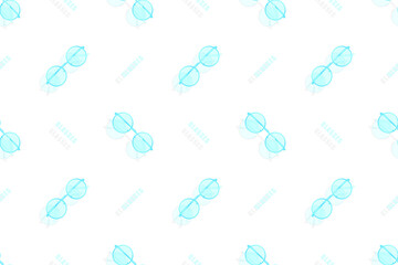 Glasses seamless pattern. Background with a set of round glasses.