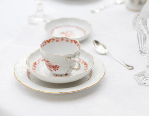 Old vintage antique royal 
dishes and appliances