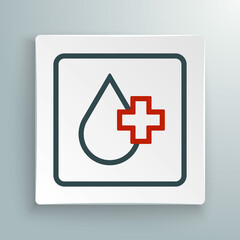 Line Blood test and virus molecule coronavirus icon isolated on white background. Coronavirus, COVID-19. 2019-nCoV. Colorful outline concept. Vector