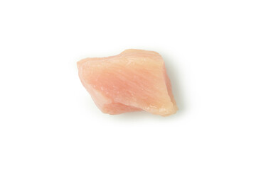 Raw chicken fillet slice isolated on white background