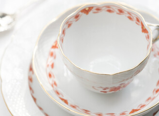 Old vintage antique royal 
dishes and appliances