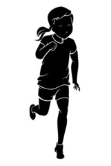 Young Female Child, Fun Run Silhouette