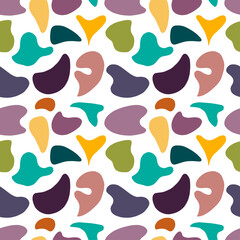 Seamless pattern with a set of abstract shapes.