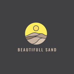 desert  sand  afternoon  colorful logo vector icon symbol illustration design