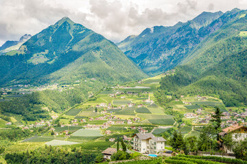 View at the Scenery of nature from Scena town - Italy