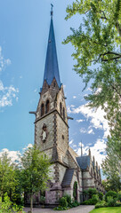 View at the Evangelic Church in the streets of Merano - Italy