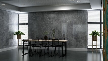 industrial office meeting room for company wall logo mockup