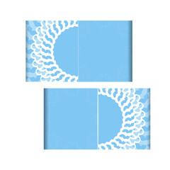 Greeting Brochure in blue with Greek white ornaments for your congratulations.